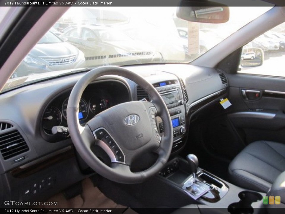 Cocoa Black Interior Photo for the 2012 Hyundai Santa Fe Limited V6 AWD #62363457