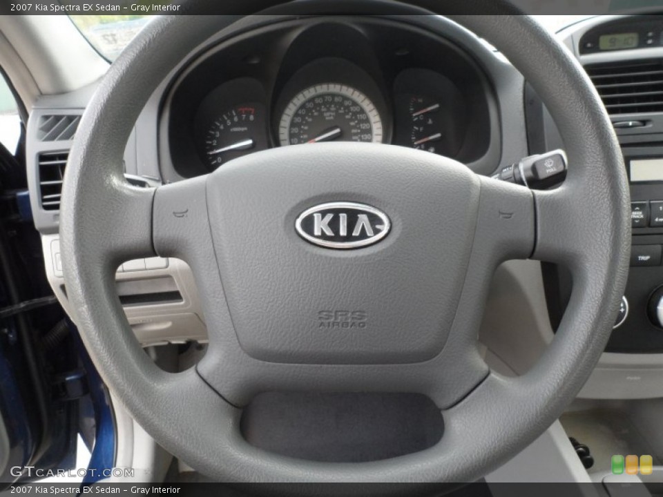 Gray Interior Steering Wheel for the 2007 Kia Spectra EX Sedan #62363679