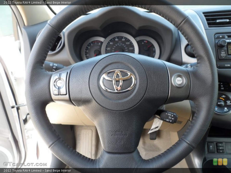 Sand Beige Interior Steering Wheel for the 2012 Toyota RAV4 Limited #62365401
