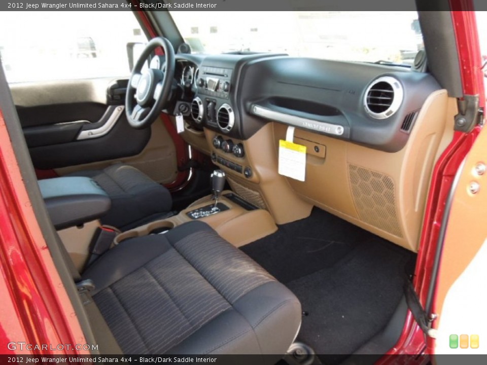 Black/Dark Saddle Interior Photo for the 2012 Jeep Wrangler Unlimited Sahara 4x4 #62368047