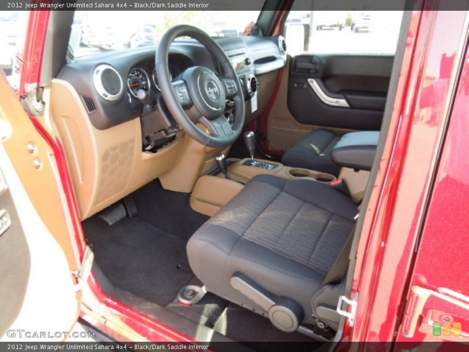 Black/Dark Saddle Interior Photo for the 2012 Jeep Wrangler Unlimited Sahara 4x4 #62368098