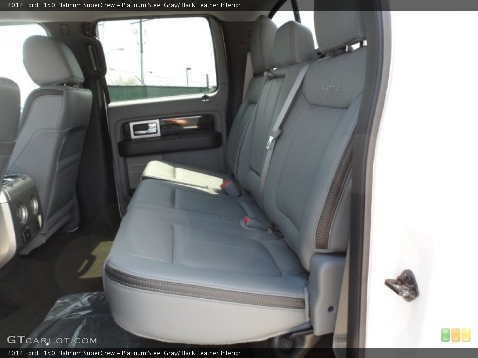 Platinum Steel Gray/Black Leather Interior Rear Seat for the 2012 Ford F150 Platinum SuperCrew #62368239