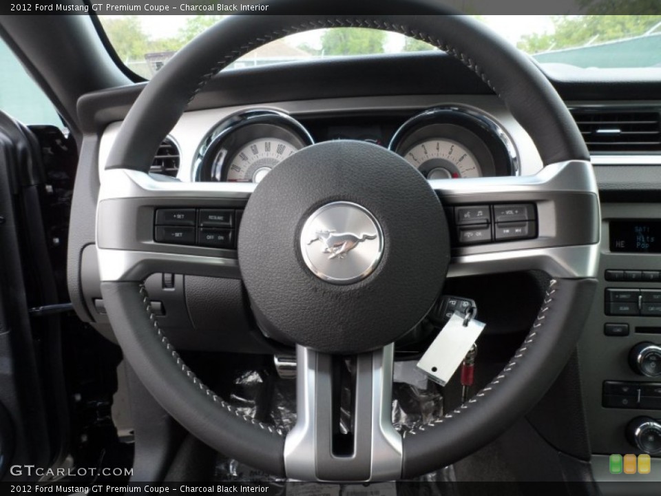 Charcoal Black Interior Steering Wheel for the 2012 Ford Mustang GT Premium Coupe #62369616