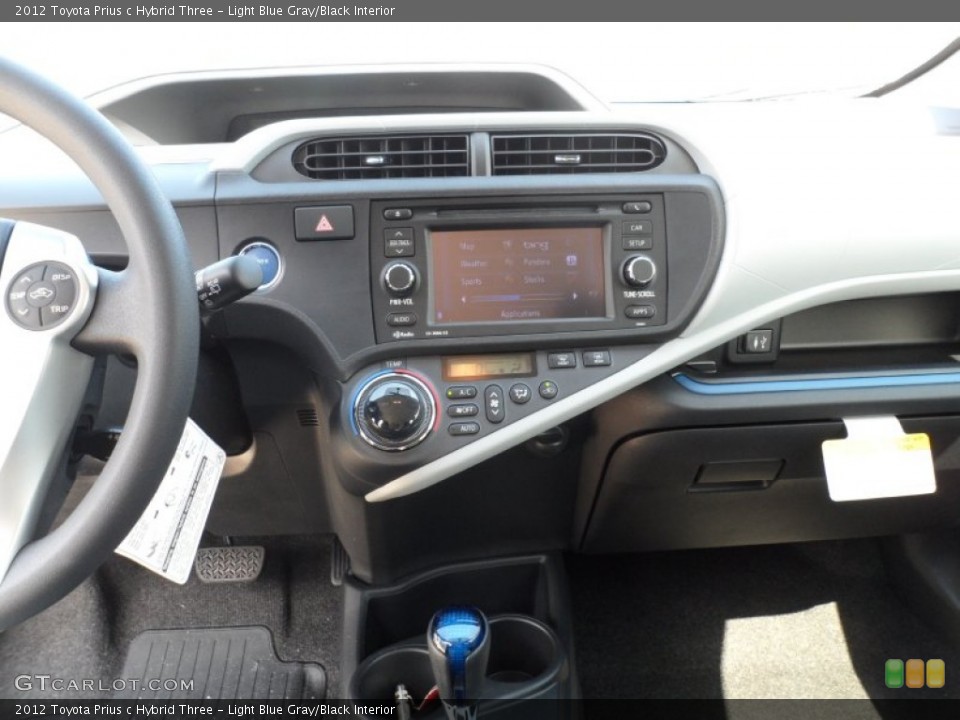 Light Blue Gray/Black Interior Controls for the 2012 Toyota Prius c Hybrid Three #62369790