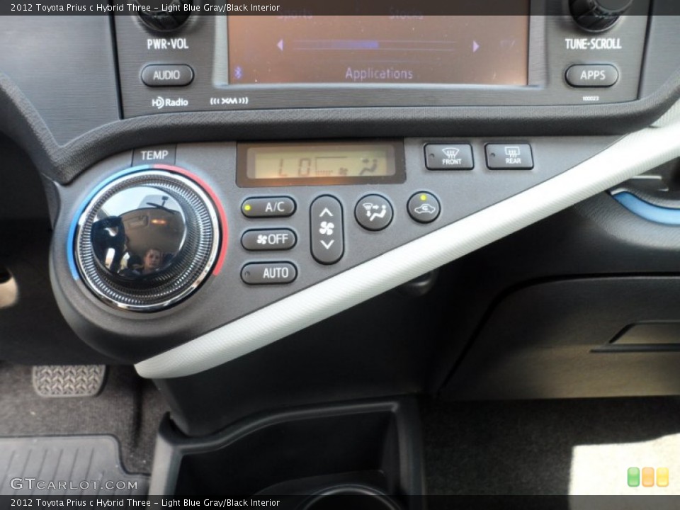 Light Blue Gray/Black Interior Controls for the 2012 Toyota Prius c Hybrid Three #62369805