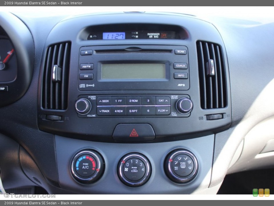 Black Interior Controls for the 2009 Hyundai Elantra SE Sedan #62378751