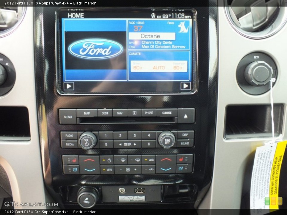 Black Interior Controls for the 2012 Ford F150 FX4 SuperCrew 4x4 #62380197