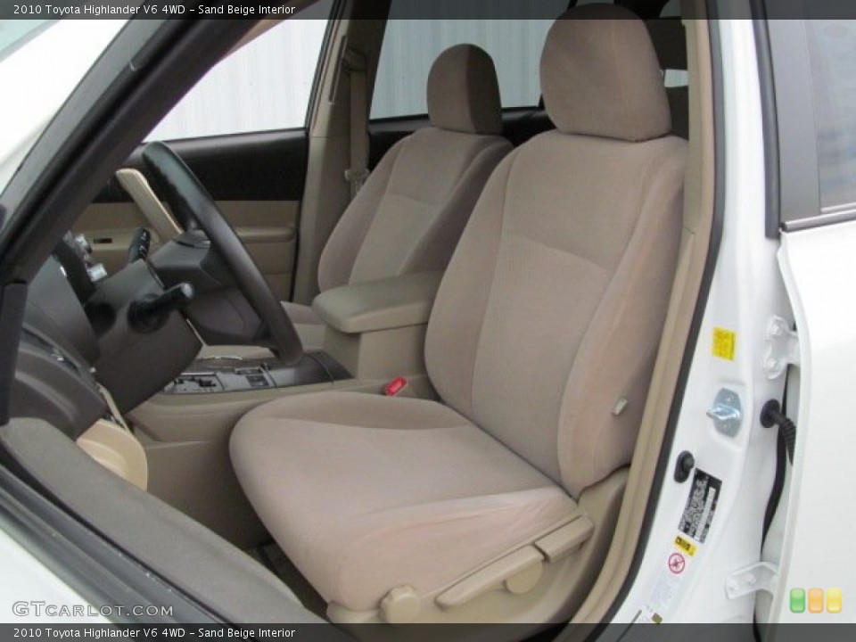 Sand Beige Interior Front Seat for the 2010 Toyota Highlander V6 4WD #62382894