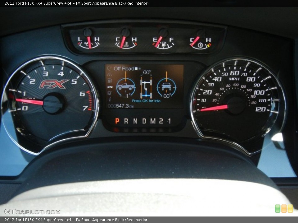 FX Sport Appearance Black/Red Interior Gauges for the 2012 Ford F150 FX4 SuperCrew 4x4 #62387802