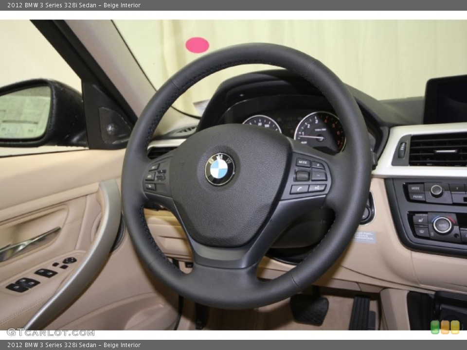 Beige Interior Steering Wheel for the 2012 BMW 3 Series 328i Sedan #62389397