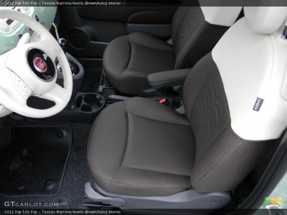 Tessuto Marrone/Avorio (Brown/Ivory) Interior Front Seat for the 2012 Fiat 500 Pop #62394939