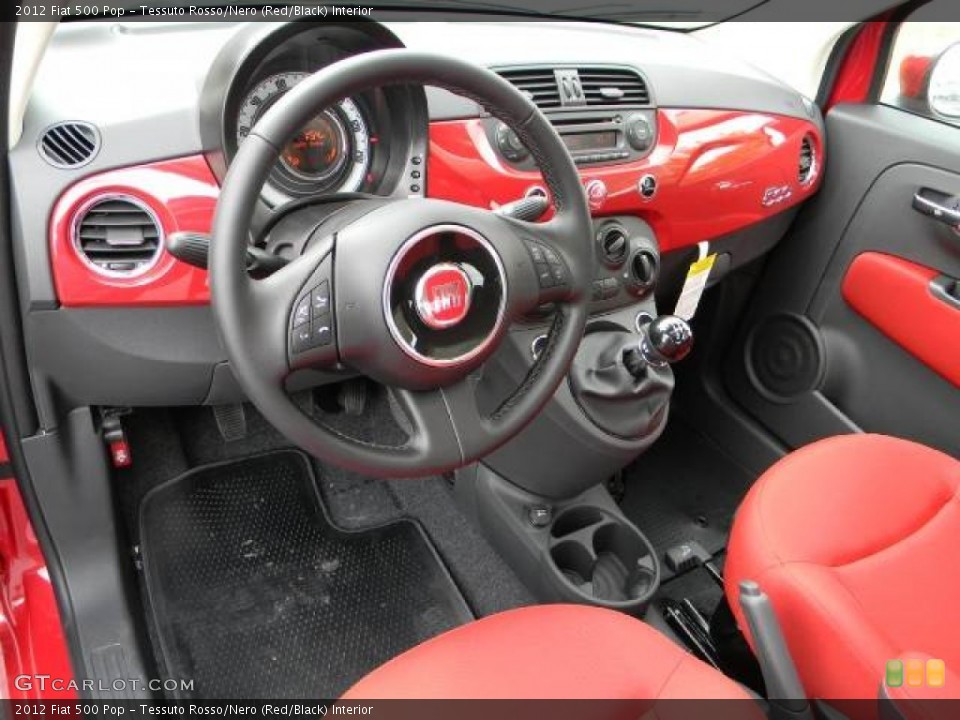 Tessuto Rosso/Nero (Red/Black) Interior Prime Interior for the 2012 Fiat 500 Pop #62394998