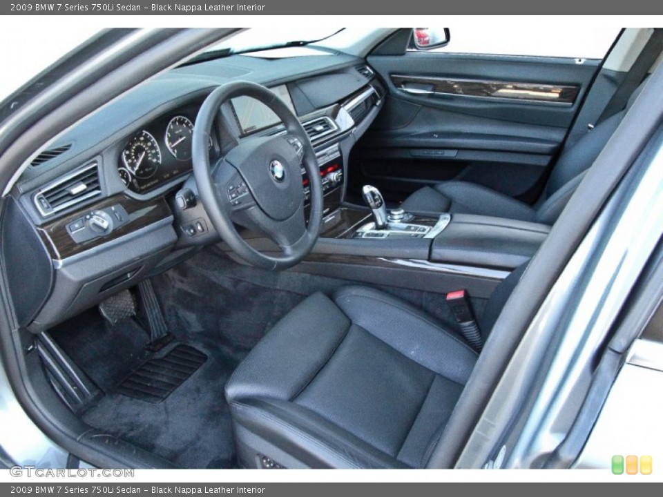 Black Nappa Leather Interior Prime Interior for the 2009 BMW 7 Series 750Li Sedan #62398966