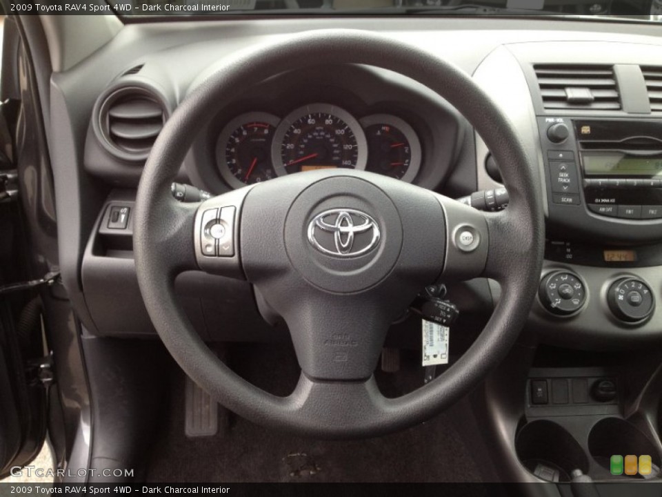 Dark Charcoal Interior Steering Wheel for the 2009 Toyota RAV4 Sport 4WD #62399925