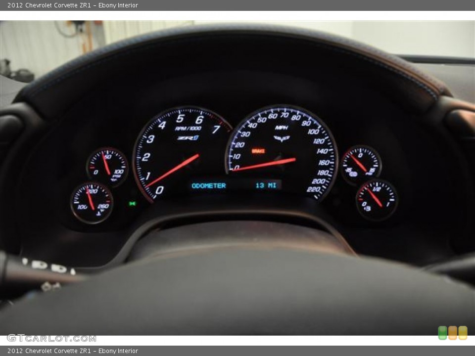 Ebony Interior Gauges for the 2012 Chevrolet Corvette ZR1 #62403378