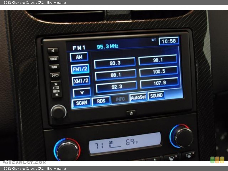 Ebony Interior Audio System for the 2012 Chevrolet Corvette ZR1 #62403408