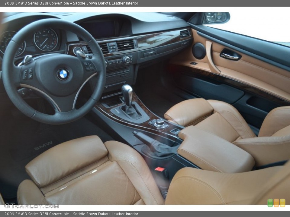 Saddle Brown Dakota Leather Interior Prime Interior for the 2009 BMW 3 Series 328i Convertible #62412174