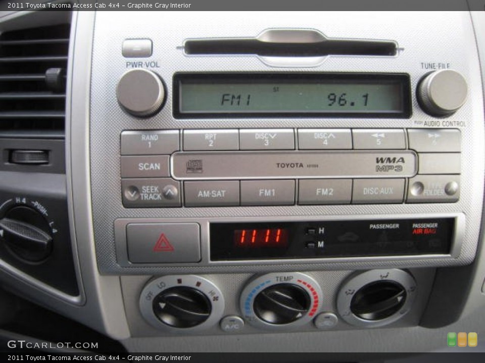 Graphite Gray Interior Controls for the 2011 Toyota Tacoma Access Cab 4x4 #62423838