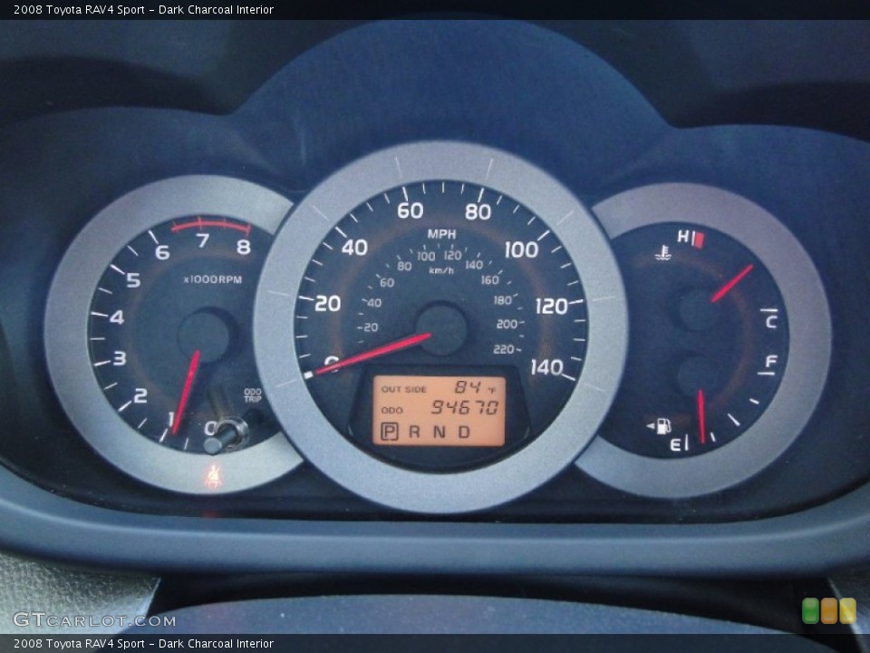 Dark Charcoal Interior Gauges for the 2008 Toyota RAV4 Sport #62424105