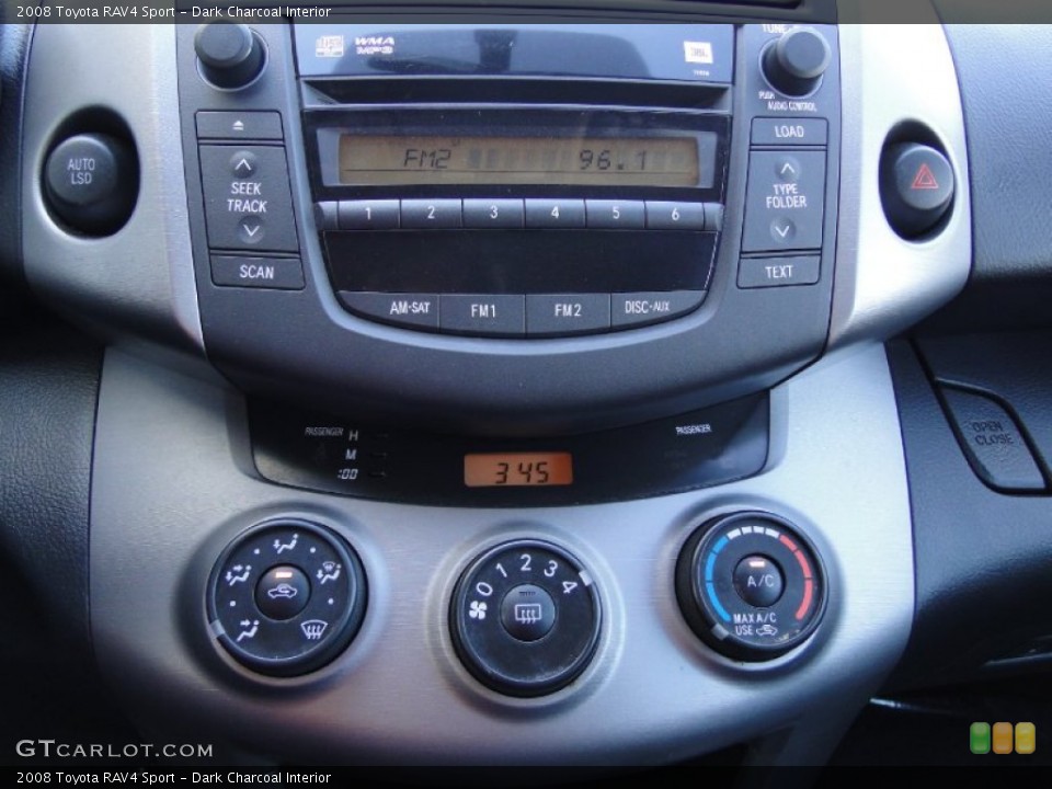 Dark Charcoal Interior Controls for the 2008 Toyota RAV4 Sport #62424134