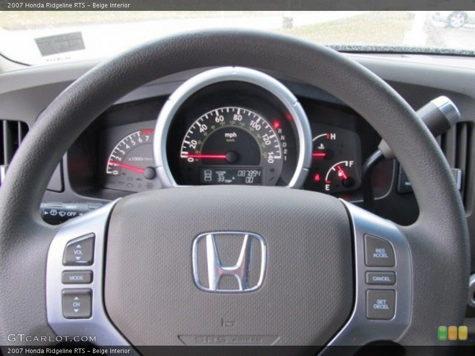 Beige Interior Steering Wheel for the 2007 Honda Ridgeline RTS #62426557