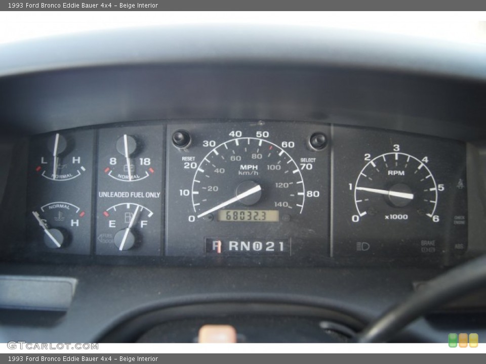 Beige Interior Gauges for the 1993 Ford Bronco Eddie Bauer 4x4 #62428458