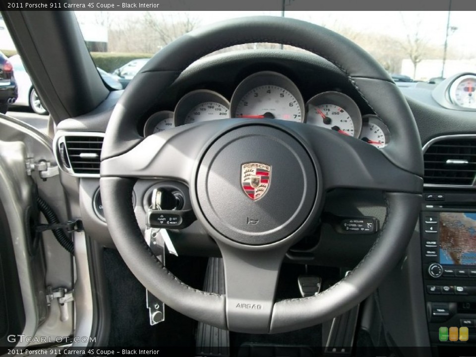 Black Interior Steering Wheel for the 2011 Porsche 911 Carrera 4S Coupe #62430309