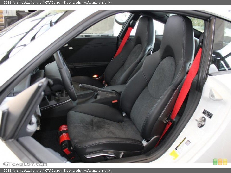 Black Leather w/Alcantara Interior Front Seat for the 2012 Porsche 911 Carrera 4 GTS Coupe #62430927
