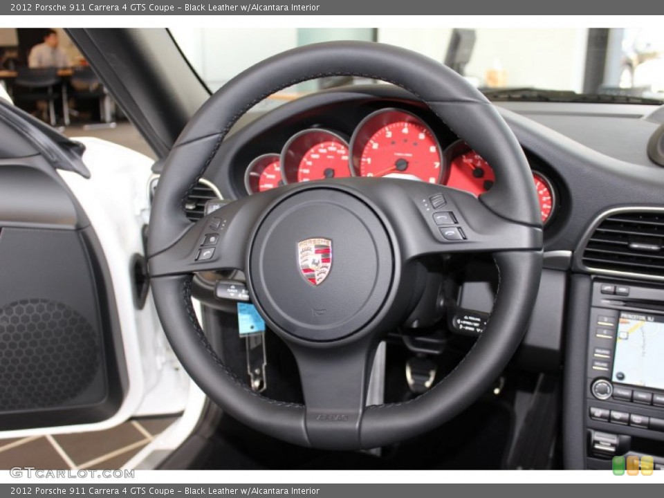 Black Leather w/Alcantara Interior Steering Wheel for the 2012 Porsche 911 Carrera 4 GTS Coupe #62430939