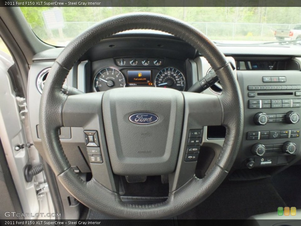 Steel Gray Interior Steering Wheel for the 2011 Ford F150 XLT SuperCrew #62436225