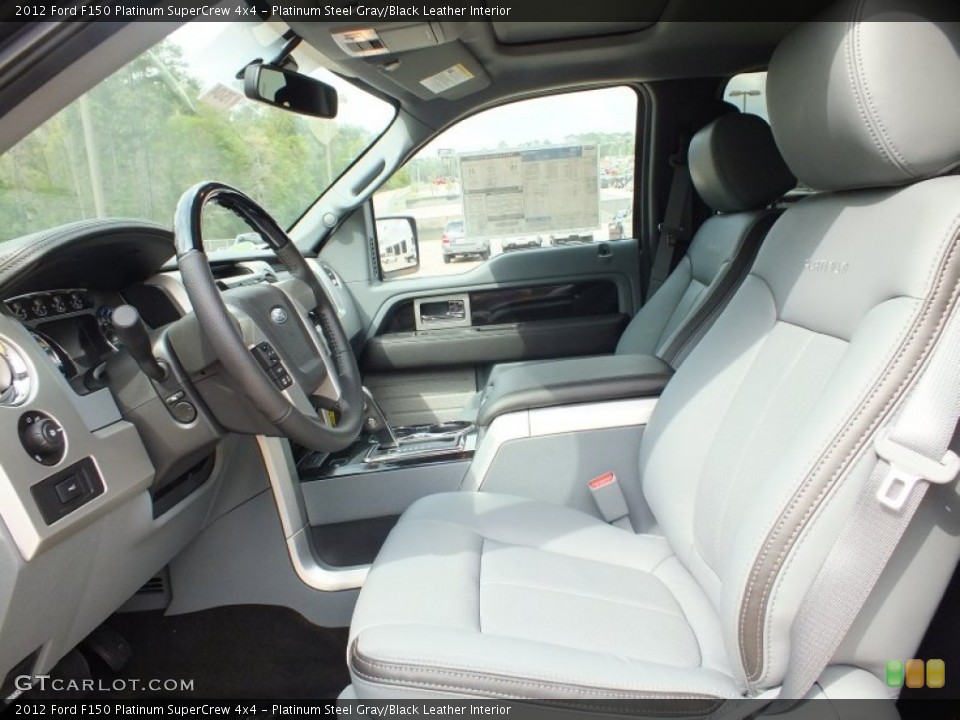 Platinum Steel Gray/Black Leather Interior Front Seat for the 2012 Ford F150 Platinum SuperCrew 4x4 #62437384