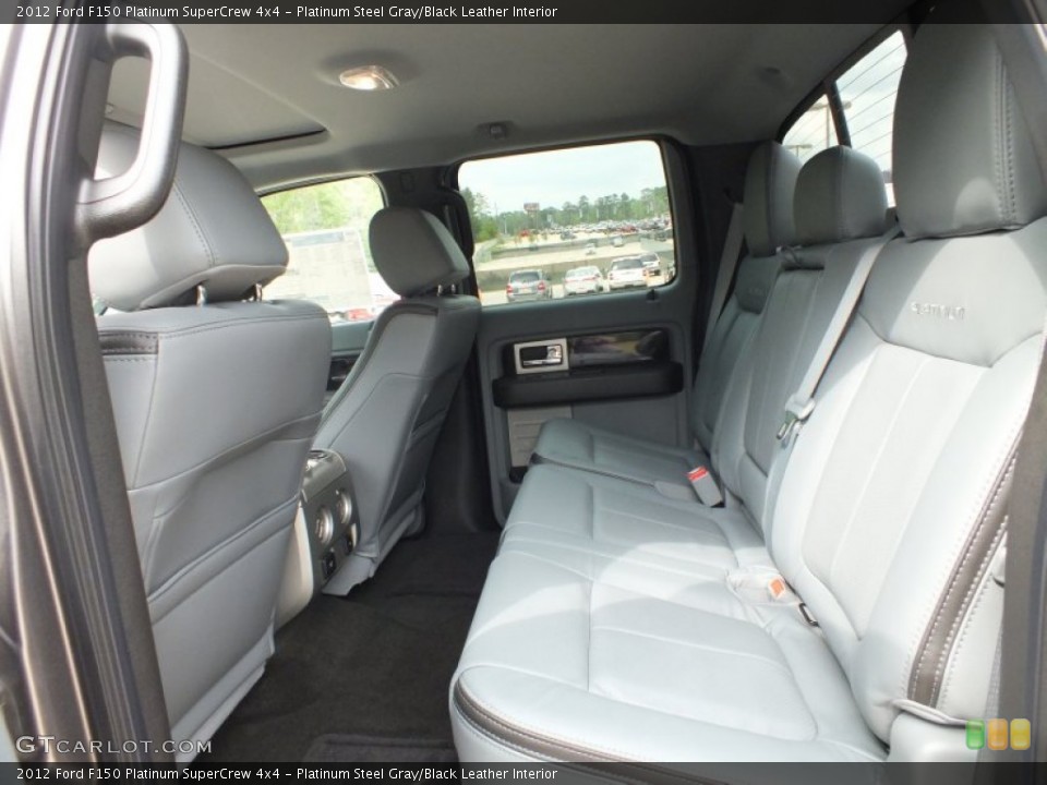 Platinum Steel Gray/Black Leather Interior Rear Seat for the 2012 Ford F150 Platinum SuperCrew 4x4 #62437393