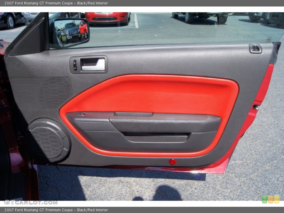 Black/Red Interior Door Panel for the 2007 Ford Mustang GT Premium Coupe #62442364