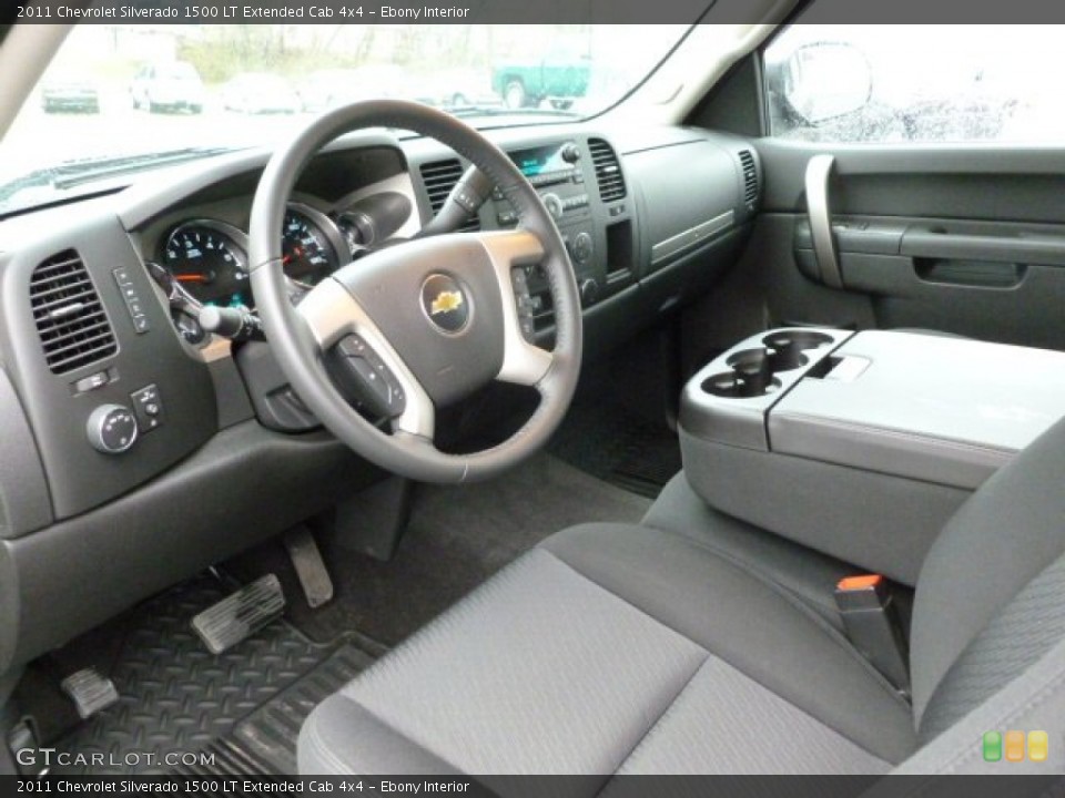 Ebony Interior Prime Interior for the 2011 Chevrolet Silverado 1500 LT Extended Cab 4x4 #62443132