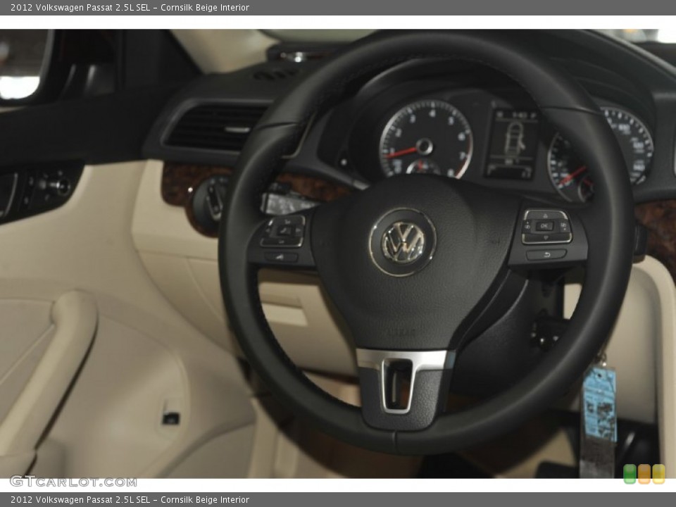 Cornsilk Beige Interior Steering Wheel for the 2012 Volkswagen Passat 2.5L SEL #62444290