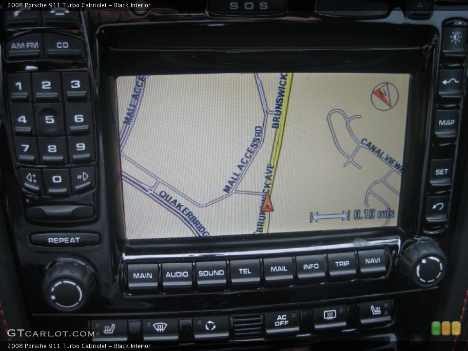Black Interior Navigation for the 2008 Porsche 911 Turbo Cabriolet #62446336