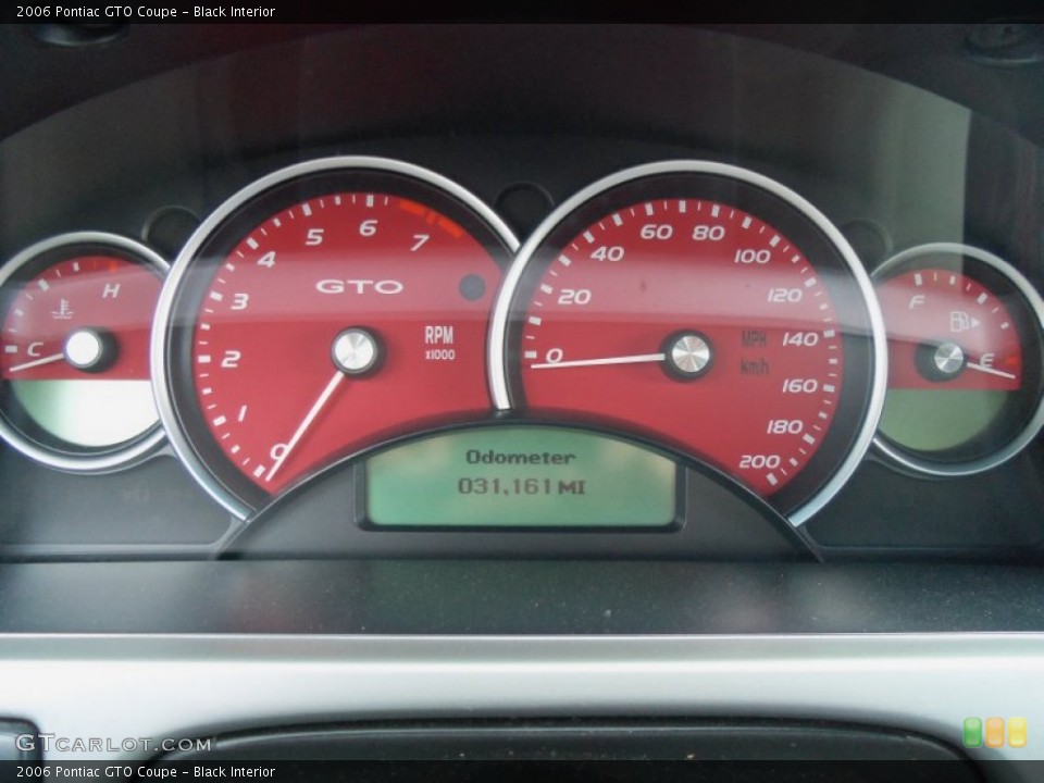 Black Interior Gauges for the 2006 Pontiac GTO Coupe #62448106