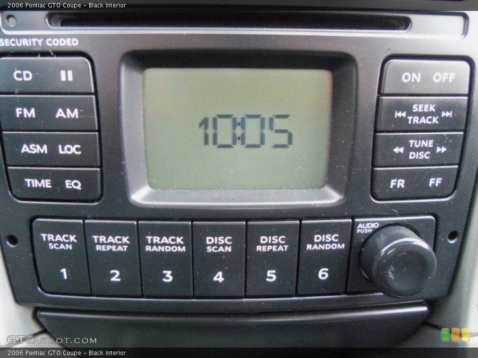 Black Interior Controls for the 2006 Pontiac GTO Coupe #62448143