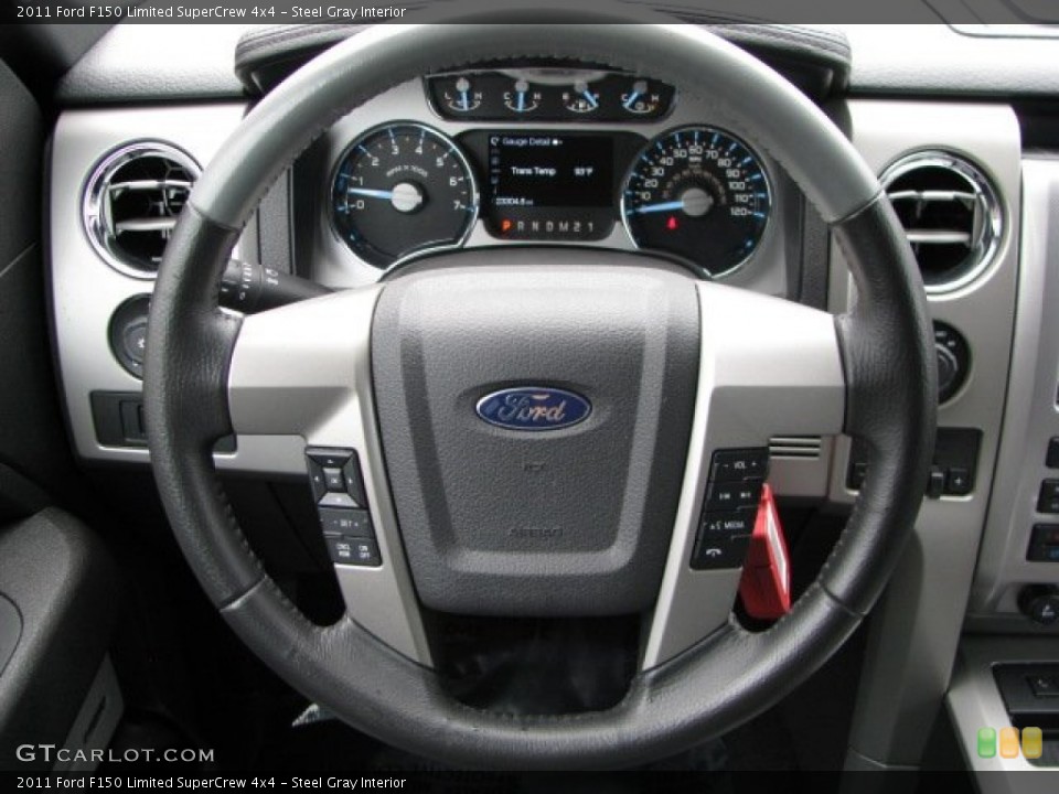 Steel Gray Interior Steering Wheel for the 2011 Ford F150 Limited SuperCrew 4x4 #62449435