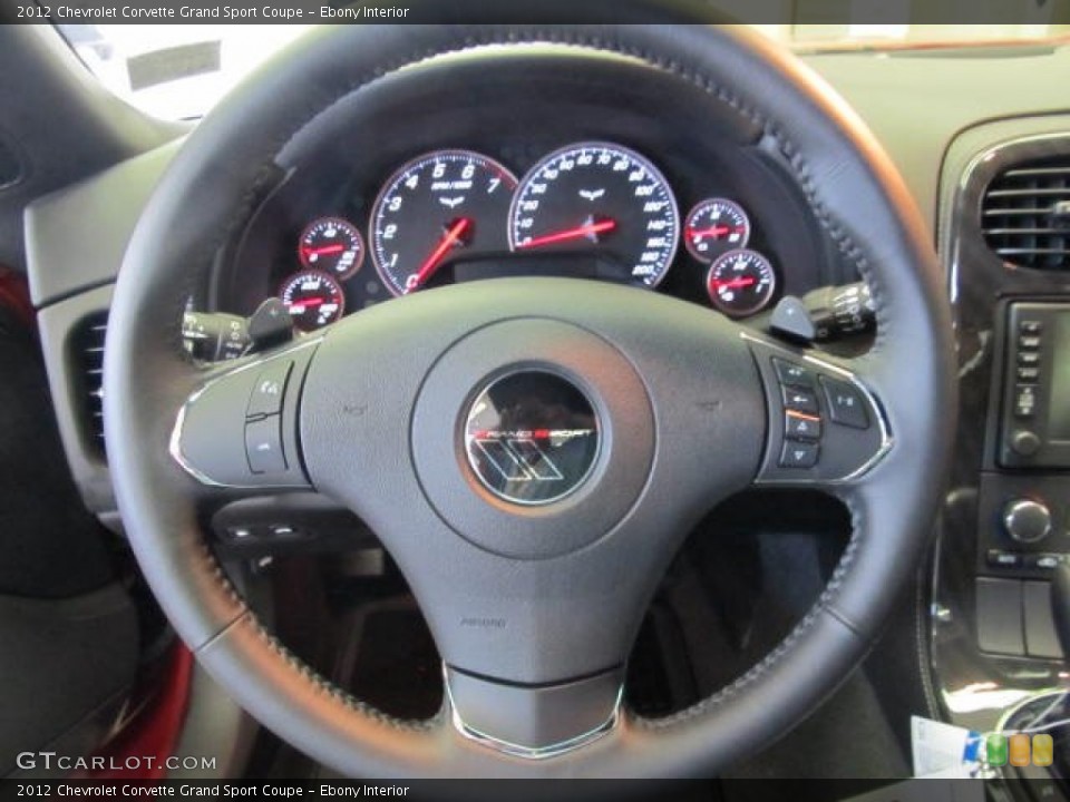 Ebony Interior Steering Wheel for the 2012 Chevrolet Corvette Grand Sport Coupe #62451259