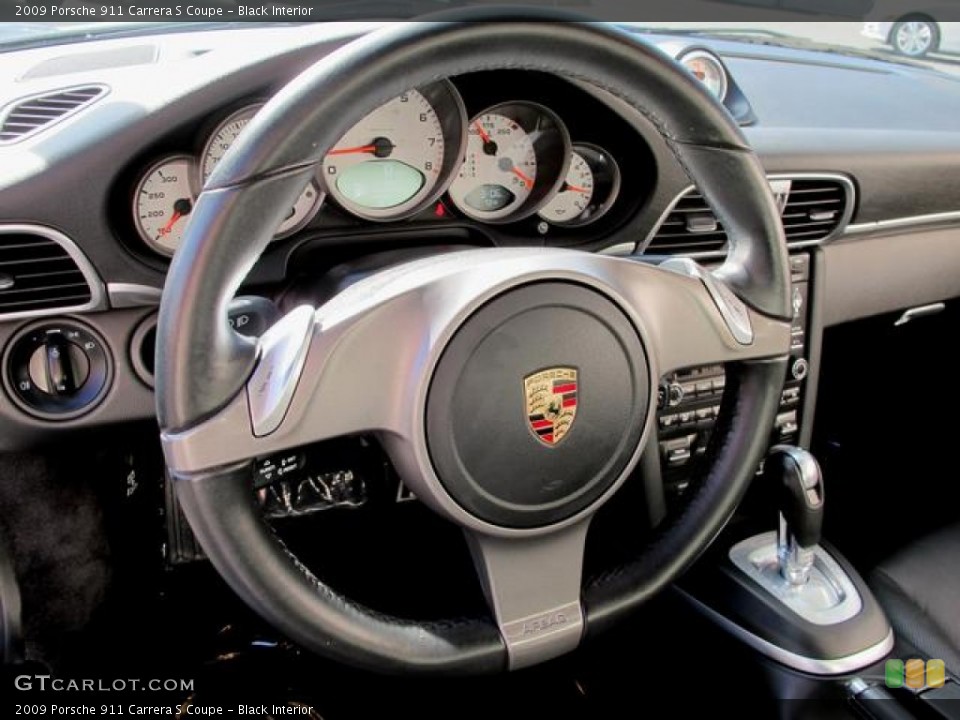 Black Interior Steering Wheel for the 2009 Porsche 911 Carrera S Coupe #62452801