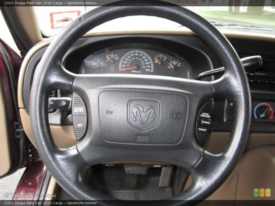 Sandstone Interior Steering Wheel for the 2003 Dodge Ram Van 1500 Cargo #62454949