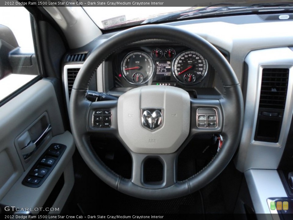 Dark Slate Gray/Medium Graystone Interior Steering Wheel for the 2012 Dodge Ram 1500 Lone Star Crew Cab #62456446