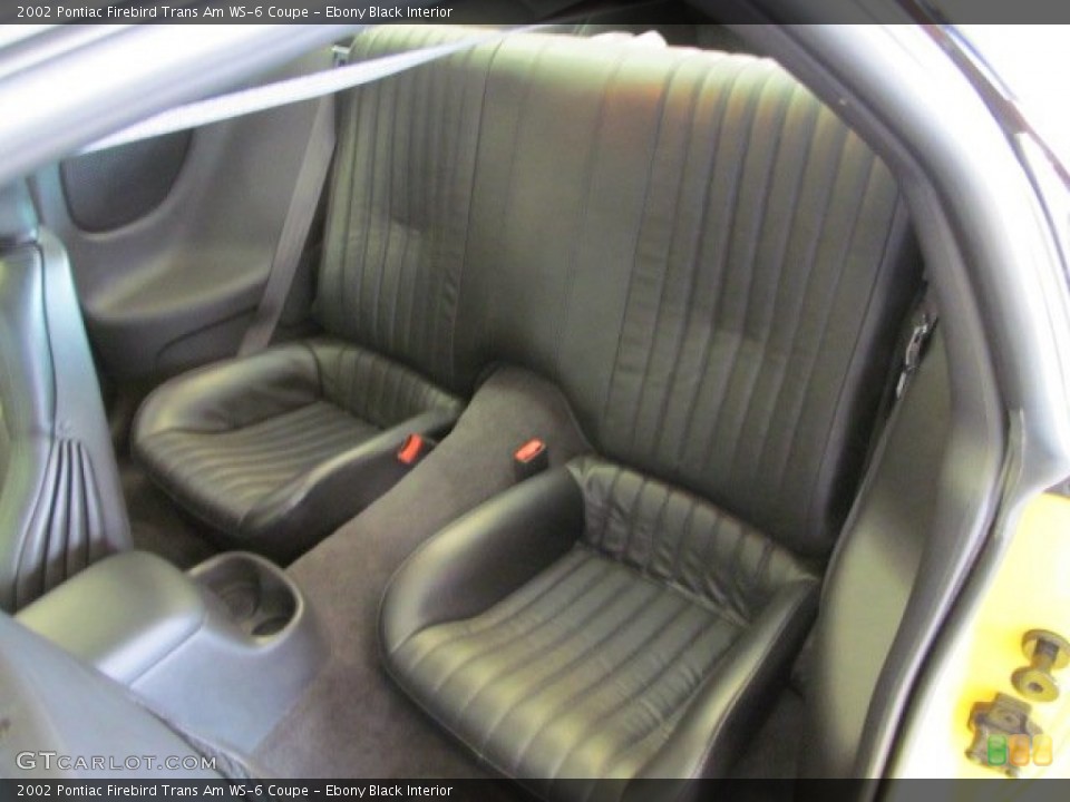 Ebony Black Interior Photo for the 2002 Pontiac Firebird Trans Am WS-6 Coupe #62469601