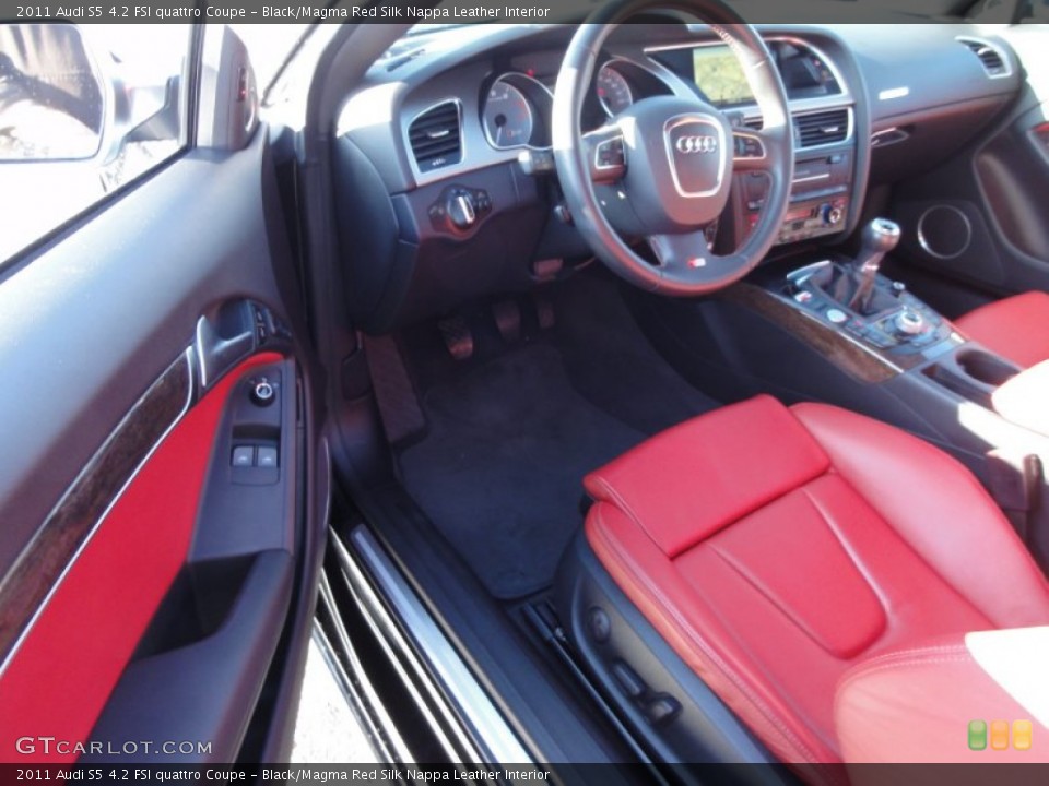 Black/Magma Red Silk Nappa Leather Interior Photo for the 2011 Audi S5 4.2 FSI quattro Coupe #62472958