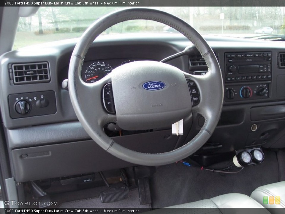 Medium Flint Interior Steering Wheel for the 2003 Ford F450 Super Duty Lariat Crew Cab 5th Wheel #62481197
