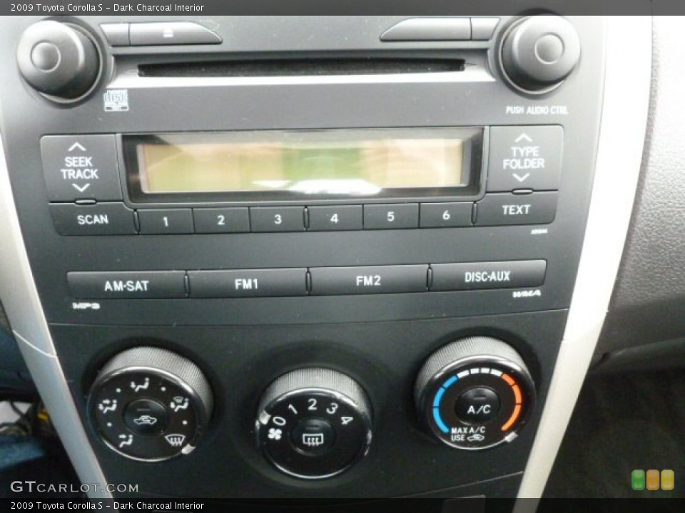 Dark Charcoal Interior Controls for the 2009 Toyota Corolla S #62481535