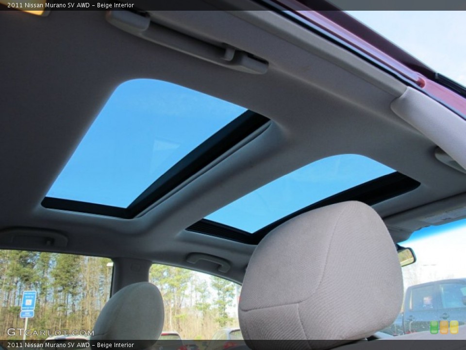 Beige Interior Sunroof for the 2011 Nissan Murano SV AWD #62481642