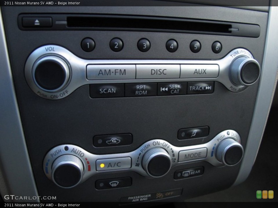 Beige Interior Controls for the 2011 Nissan Murano SV AWD #62481658