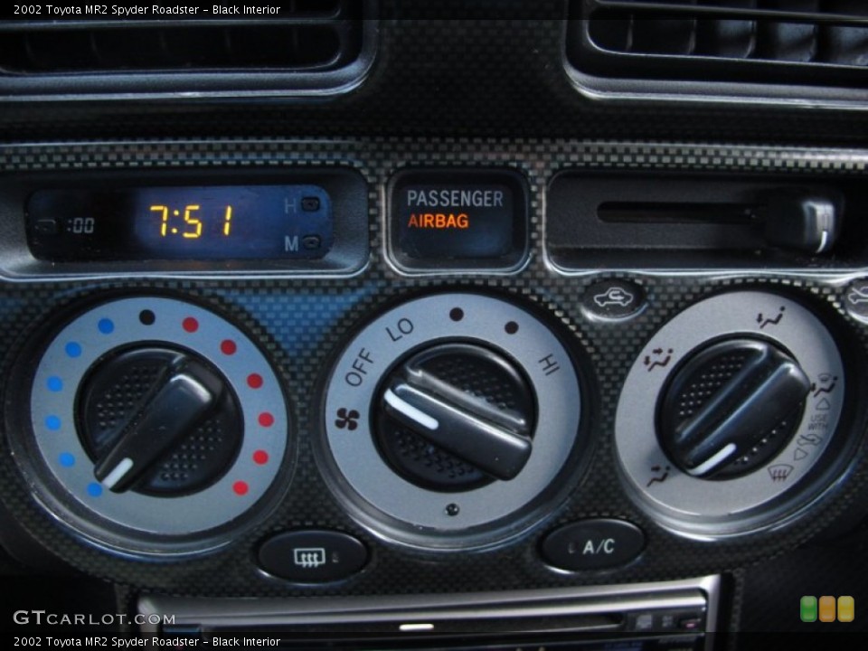 Black Interior Controls for the 2002 Toyota MR2 Spyder Roadster #62481949
